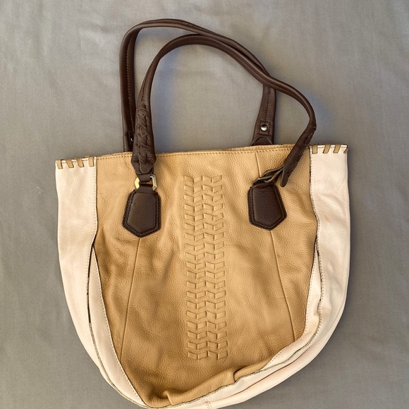 orYANY Sydney, Tan, Blush & Chocolate Pebbled Leather, Shoulder Bag - Picture 2 of 9